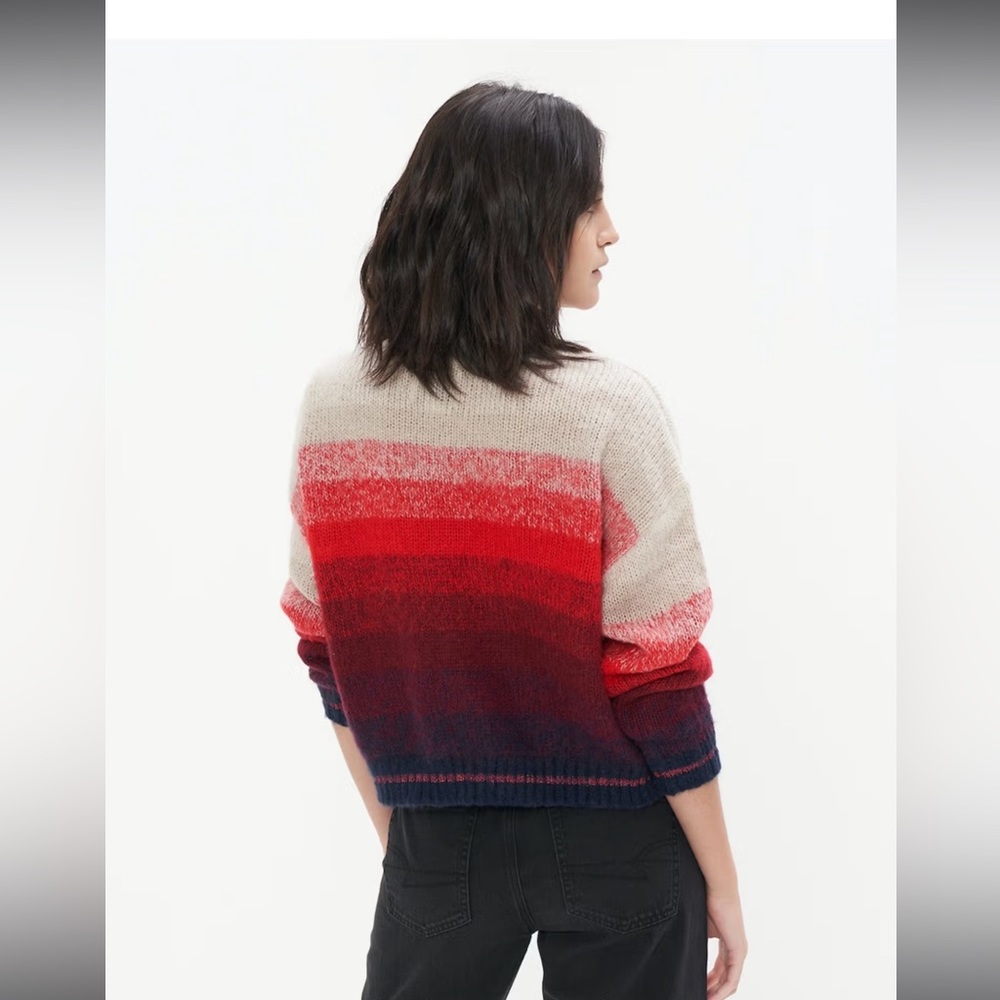NWT American Eagle aerie AE Ombre Stripe Mock Neck Crop Sweater - Picture 8 of 14